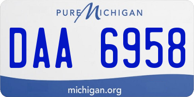 MI license plate DAA6958