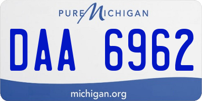 MI license plate DAA6962