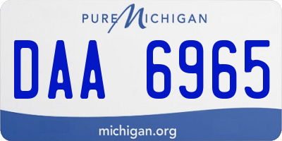 MI license plate DAA6965