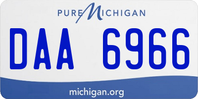 MI license plate DAA6966