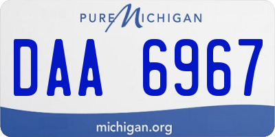 MI license plate DAA6967