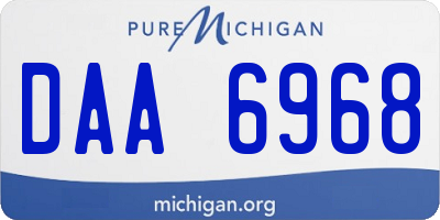 MI license plate DAA6968