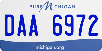 MI license plate DAA6972