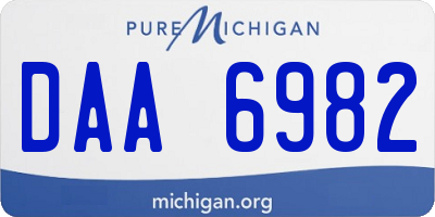 MI license plate DAA6982