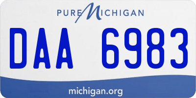 MI license plate DAA6983