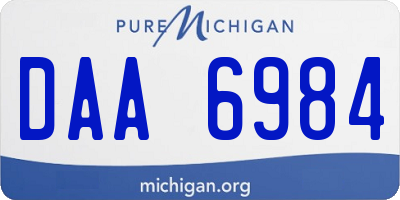 MI license plate DAA6984