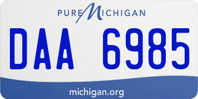 MI license plate DAA6985