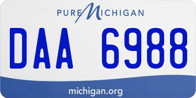 MI license plate DAA6988