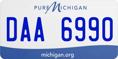 MI license plate DAA6990