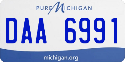 MI license plate DAA6991