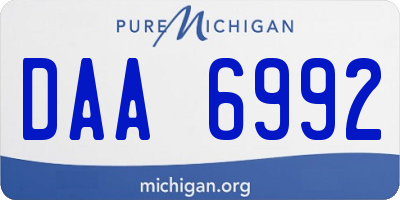 MI license plate DAA6992