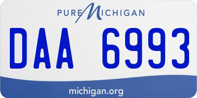 MI license plate DAA6993