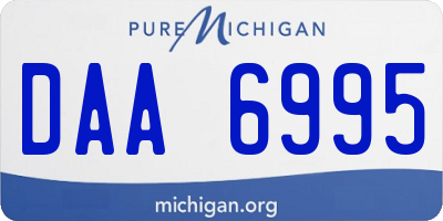 MI license plate DAA6995