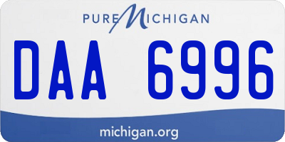 MI license plate DAA6996