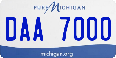 MI license plate DAA7000