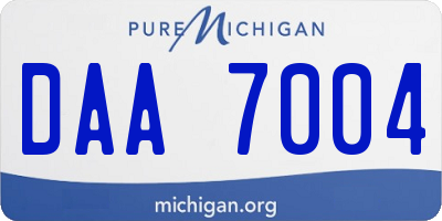 MI license plate DAA7004