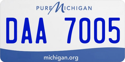 MI license plate DAA7005