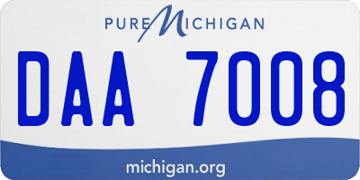 MI license plate DAA7008