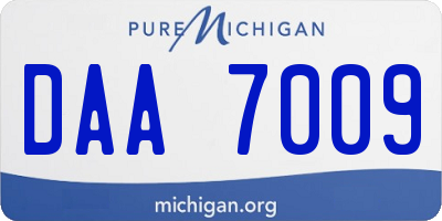 MI license plate DAA7009