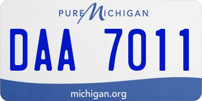 MI license plate DAA7011