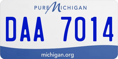 MI license plate DAA7014