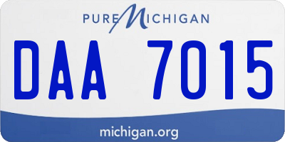 MI license plate DAA7015