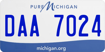 MI license plate DAA7024