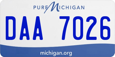 MI license plate DAA7026