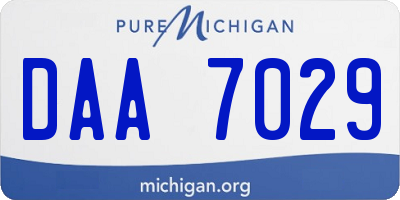 MI license plate DAA7029