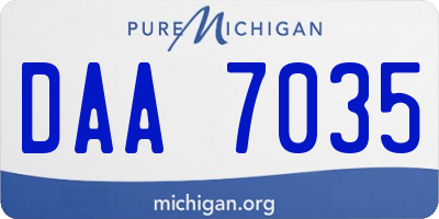 MI license plate DAA7035