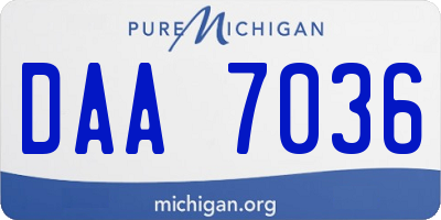 MI license plate DAA7036