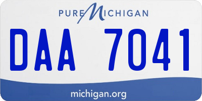 MI license plate DAA7041