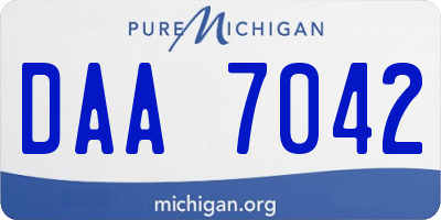 MI license plate DAA7042