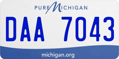 MI license plate DAA7043