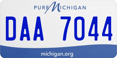 MI license plate DAA7044