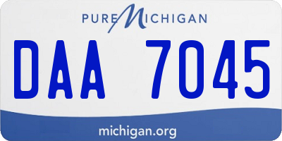 MI license plate DAA7045