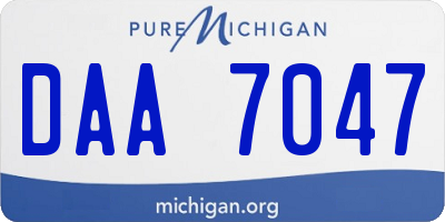 MI license plate DAA7047