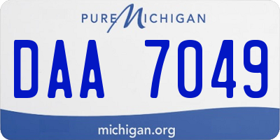 MI license plate DAA7049