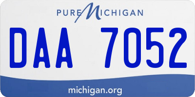 MI license plate DAA7052