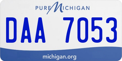 MI license plate DAA7053