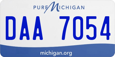 MI license plate DAA7054