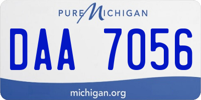 MI license plate DAA7056