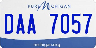 MI license plate DAA7057