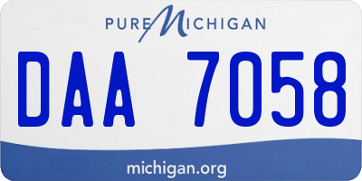 MI license plate DAA7058