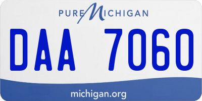 MI license plate DAA7060