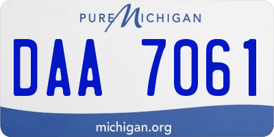 MI license plate DAA7061