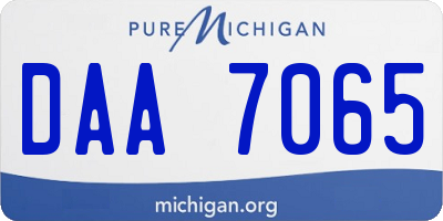 MI license plate DAA7065