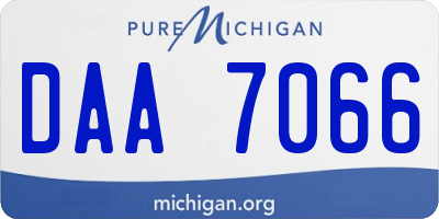 MI license plate DAA7066