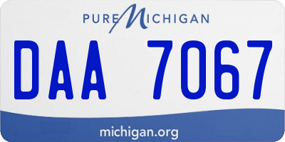 MI license plate DAA7067