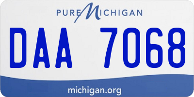 MI license plate DAA7068